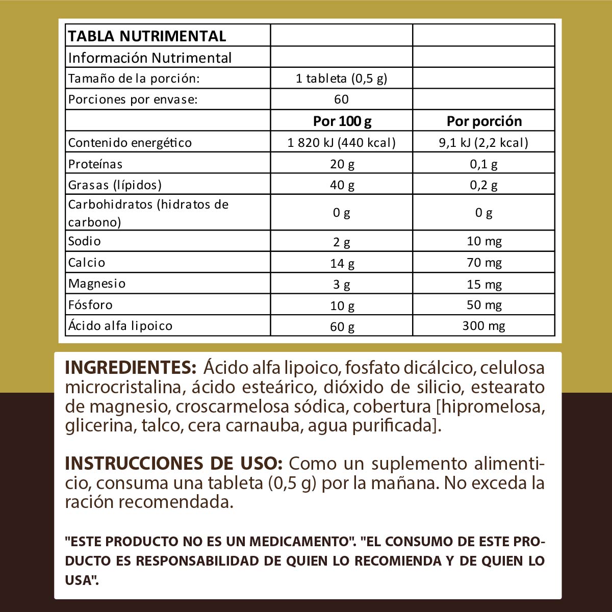 Alpha Lipoic 300 mcg 60 Tabs