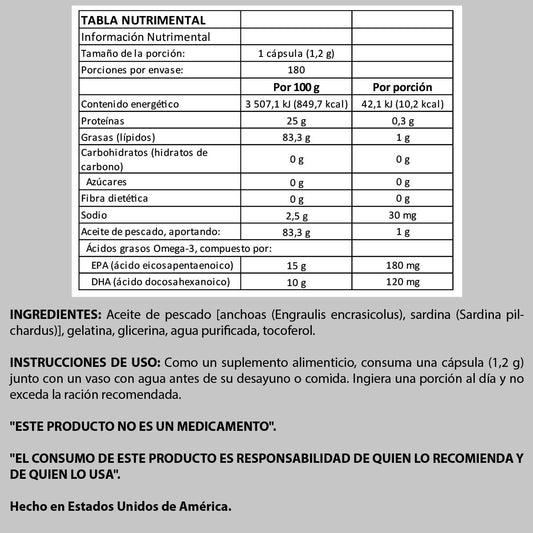 Omega III EPA + DHA 180 Softs