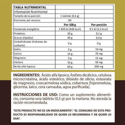 Alpha Lipoic 300 mcg 60 Tabs