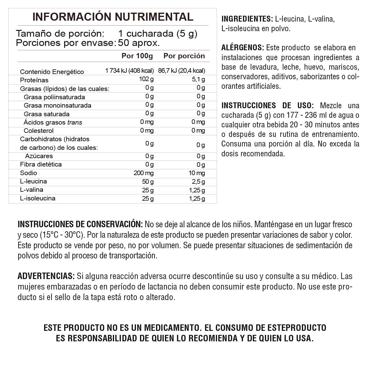 Essentials BCAA Powder 250 g