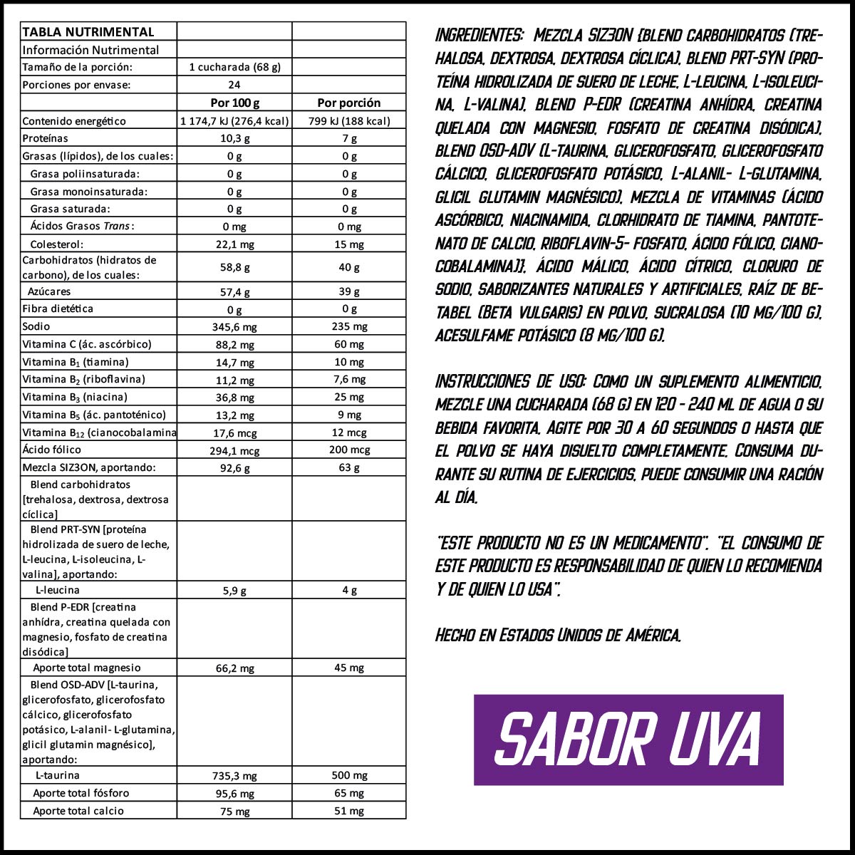 Size ON 3.59 lb (24 srvs)